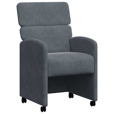 vidaXL Esszimmerstühle mit Rollen 2 pcs Dunkelgrau 58 x 65 x 98 cm