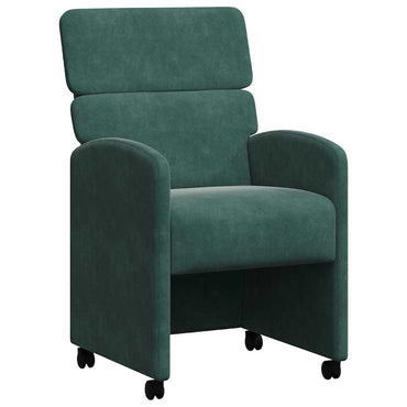 vidaXL Esszimmerstühle mit Rollen 2 pcs Dunkelgrün 58 x 65 x 98 cm