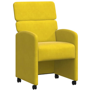 vidaXL Esszimmerstühle mit Rollen 2 pcs Gelb 58 x 65 x 98 cm Samt
