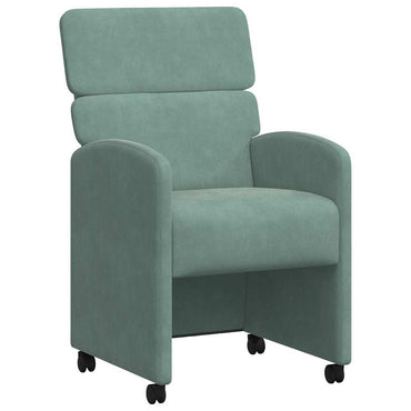 vidaXL Esszimmerstühle mit Rollen 2 pcs Meergrün 58 x 65 x 98 cm Samt