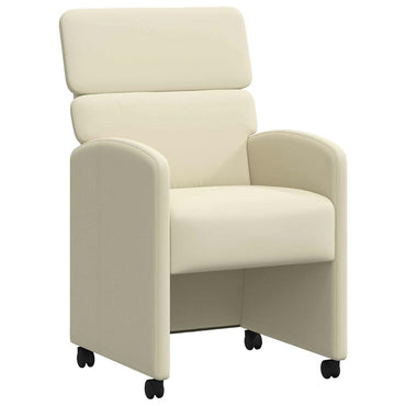 vidaXL Esszimmerstühle mit Rollen 2 pcs Creme 58 x 65 x 98 cm