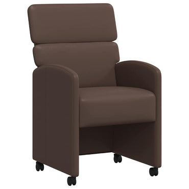 vidaXL Esszimmerstühle mit Rollen 2 pcs Braun 58 x 65 x 98 cm