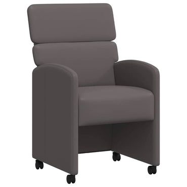 vidaXL Esszimmerstühle mit Rollen 2 pcs Grau 58 x 65 x 98 cm