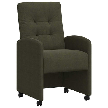 vidaXL Esszimmerstühle mit Rollen 2 pcs Armeegrün 58 x 67 x 97 cm