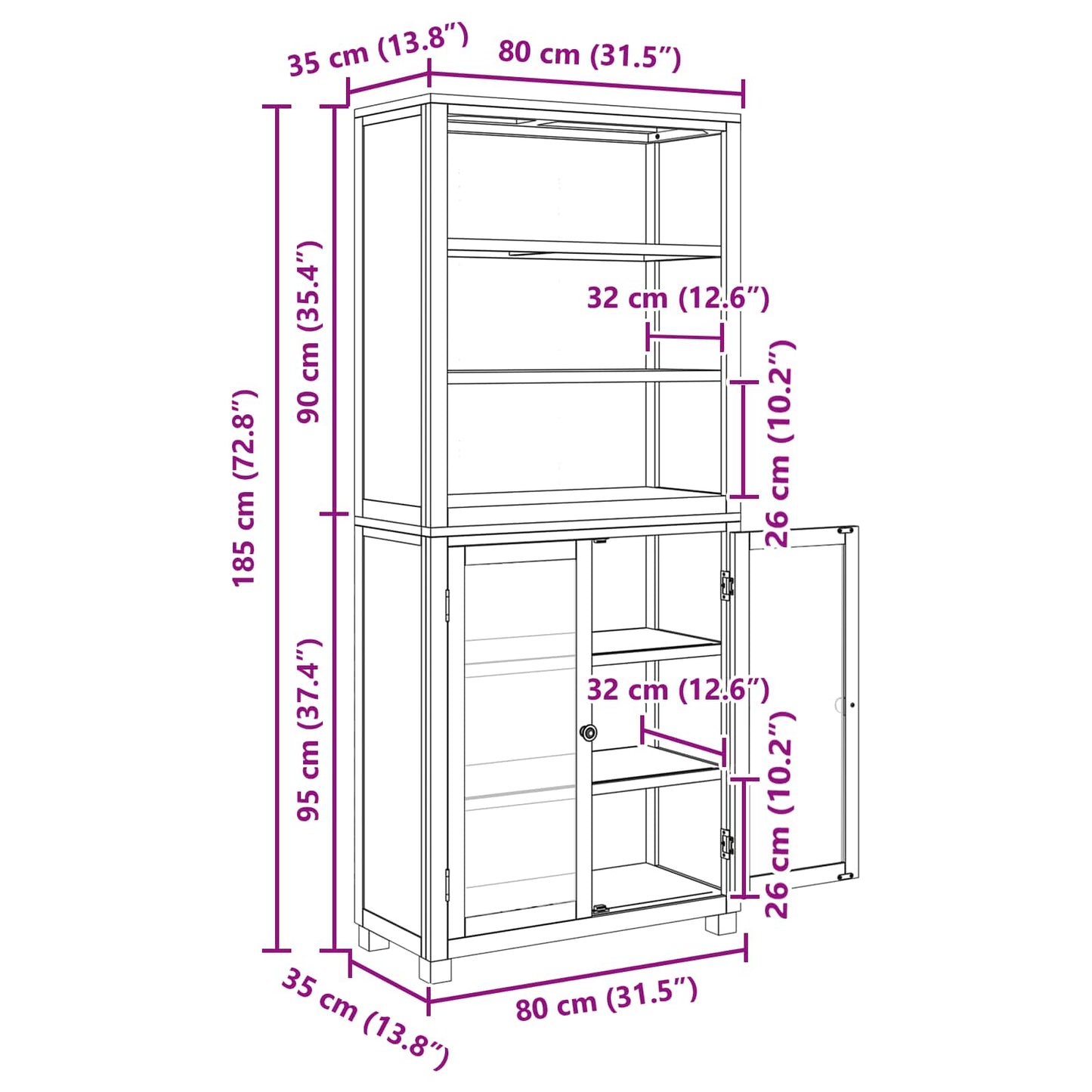Aufbewahrungsmöbel-Set mit Speicher mit Tür Braun Holzwerkstoff