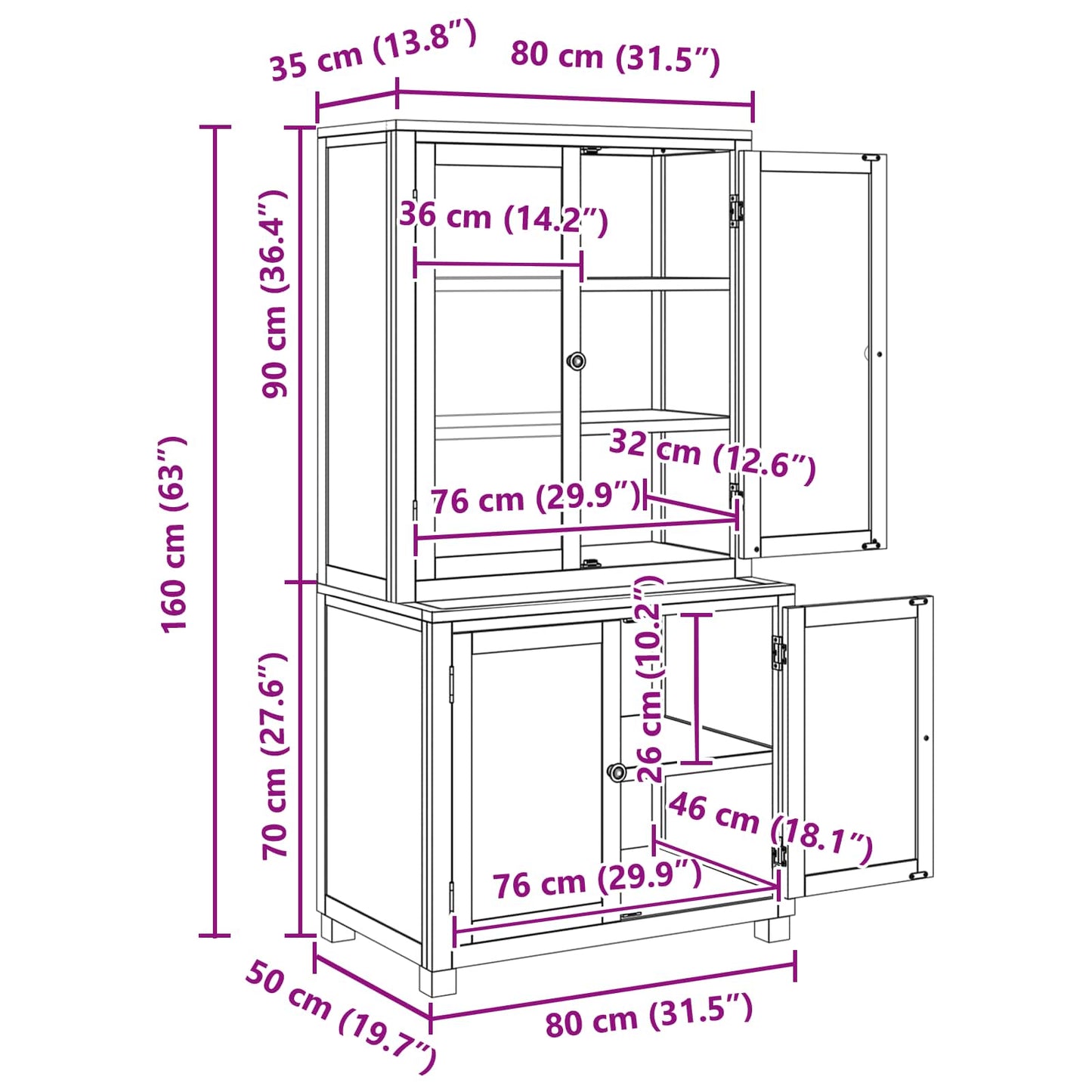 Aufbewahrungsmöbel-Set mit Speicher mit Tür Braun Holzwerkstoff