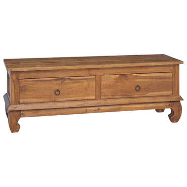 vidaXL TV-Ständer Natur 110 x 35 x 40 cm Massivholz Teak