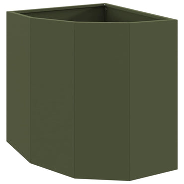 vidaXL Eckpflanzer Olivgrün 45 x 45 x 50 cm Stahl