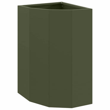 vidaXL Eckpflanzer Olivgrün 30 x 30 x 50 cm Stahl