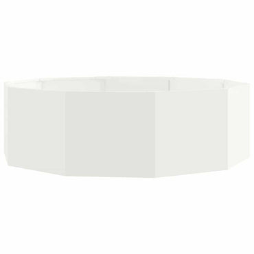 vidaXL Pflanzkübel Weiß 120 x 120 x 35 cm Stahl