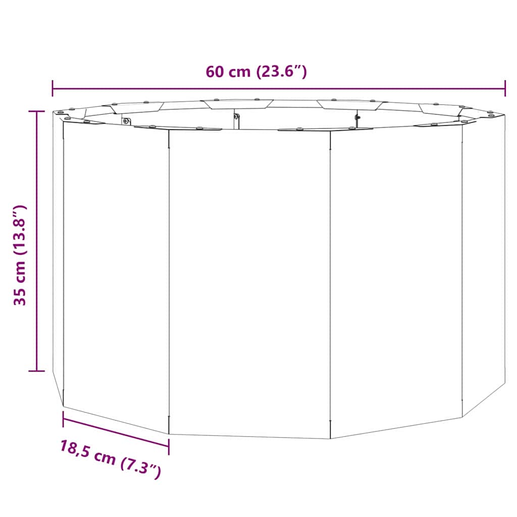 vidaXL Pflanzkübel Rostig 60 x 60 x 35 cm Wetterfeststahl