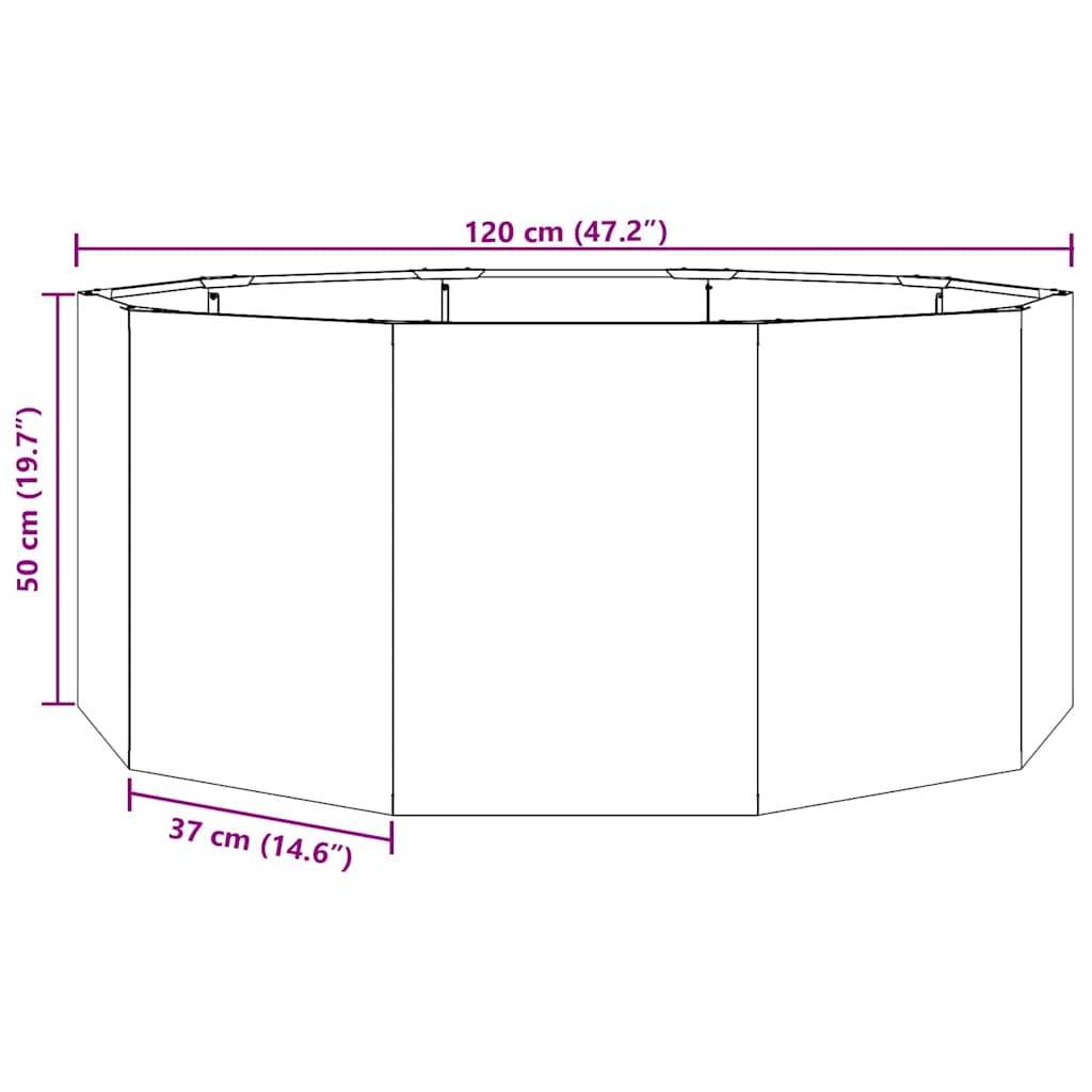 vidaXL Pflanzkübel Silber 120 x 120 x 50 cm Edelstahl