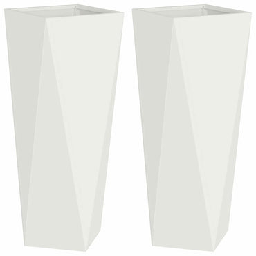 vidaXL Pflanzkübel 2 pcs Weiß 30 x 30 x 75 cm Stahl