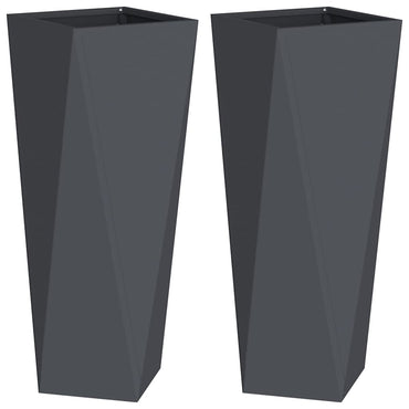 vidaXL Pflanzkübel 2 pcs Anthrazit 30 x 30 x 75 cm Stahl