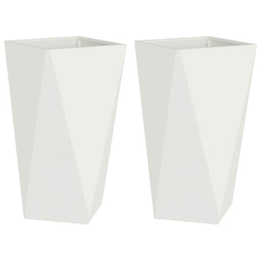 vidaXL Jardinière 2 pcs Blanc 40 x 40 x 75 cm Acier