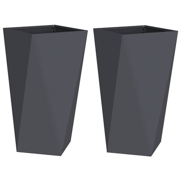 vidaXL Pflanzkübel 2 pcs Anthrazit 40 x 40 x 75 cm Stahl