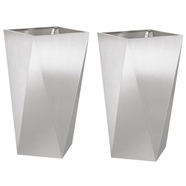 vidaXL Pflanzkübel 2 pcs Silber 40 x 40 x 75 cm Edelstahl