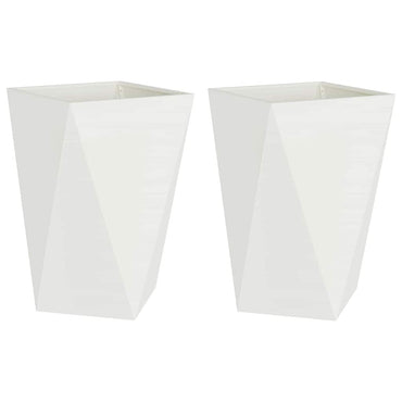 vidaXL Pflanzkübel 2 pcs Weiß 50 x 50 x 75 cm Stahl