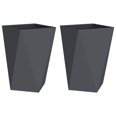 vidaXL Pflanzkübel 2 pcs Anthrazit 50 x 50 x 75 cm Stahl