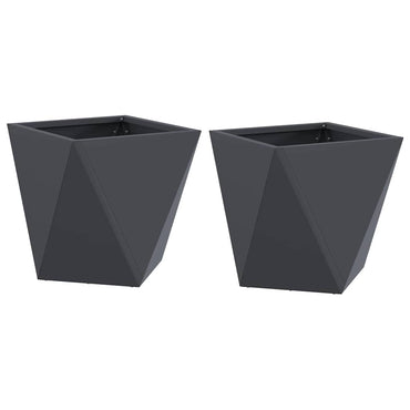 vidaXL Pflanzkübel 2 pcs Anthrazit 30 x 30 x 30 cm Stahl