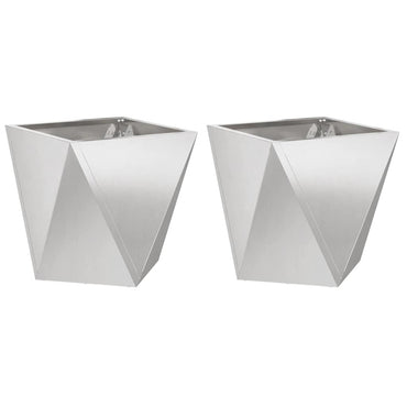 vidaXL Pflanzkübel 2 pcs Silber 50 x 50 x 50 cm Edelstahl