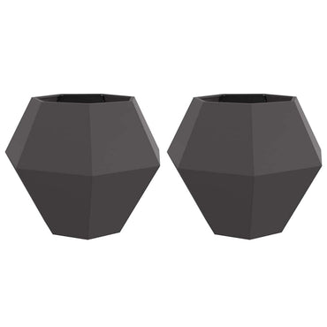 vidaXL Pflanzkübel 2 pcs Schwarz 100 x 100 x 80 cm Stahl