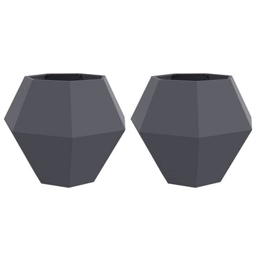 vidaXL Pflanzkübel 2 pcs Anthrazit 100 x 100 x 80 cm Stahl