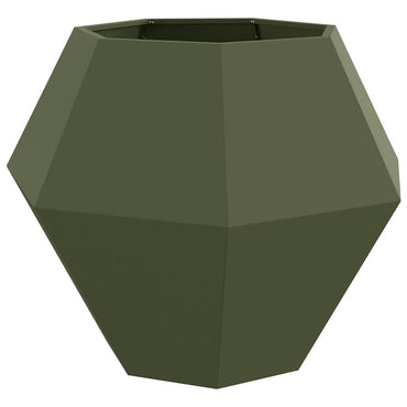 vidaXL Pflanzkübel Olive Grün 100 x 100 x 80 cm Stahl