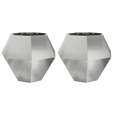 vidaXL Pflanzkübel 2 pcs Silber 100 x 100 x 80 cm Verzinkter Stahl