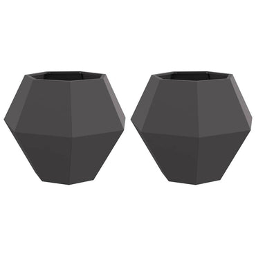 vidaXL Pflanzkübel 2 pcs Schwarz 75 x 75 x 60 cm Stahl