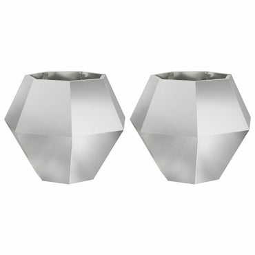 vidaXL Pflanzkübel 2 pcs Silber 75 x 75 x 60 cm Verzinkter Stahl