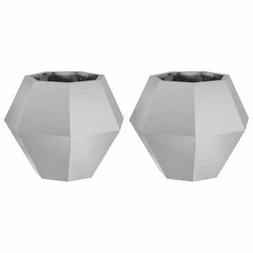 vidaXL Pflanzkübel 2 pcs Silber 50 x 50 x 40 cm Edelstahl