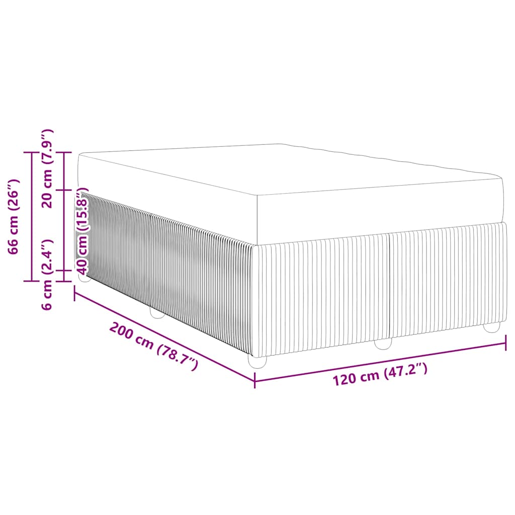 vidaXL Bettrahmen mit Matratze Dunkelbraun 120 x 200 cm Stoff