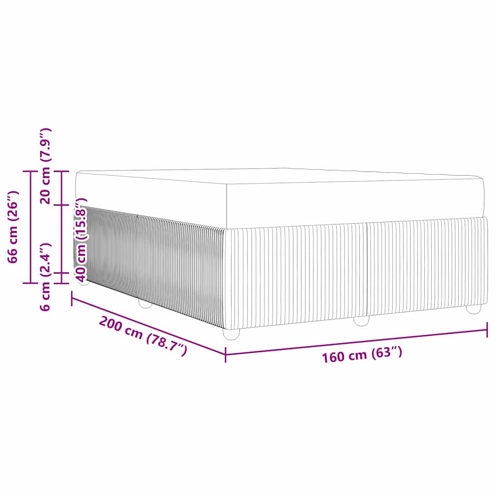 Bettrahmen mit Matratze Dunkelgrau 160 x 200 cm Stoff