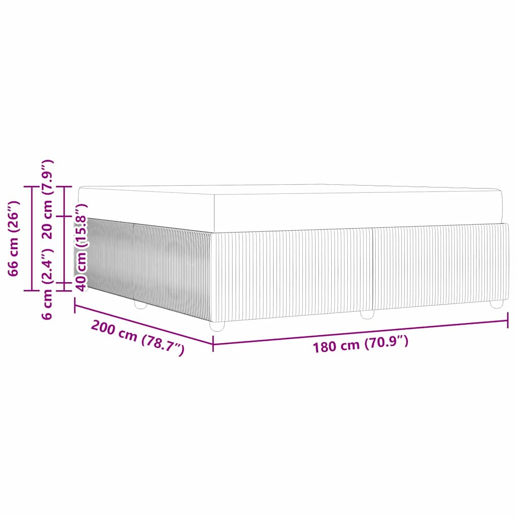 Bettrahmen mit Matratze Hellgrau 180 x 200 cm Stoff
