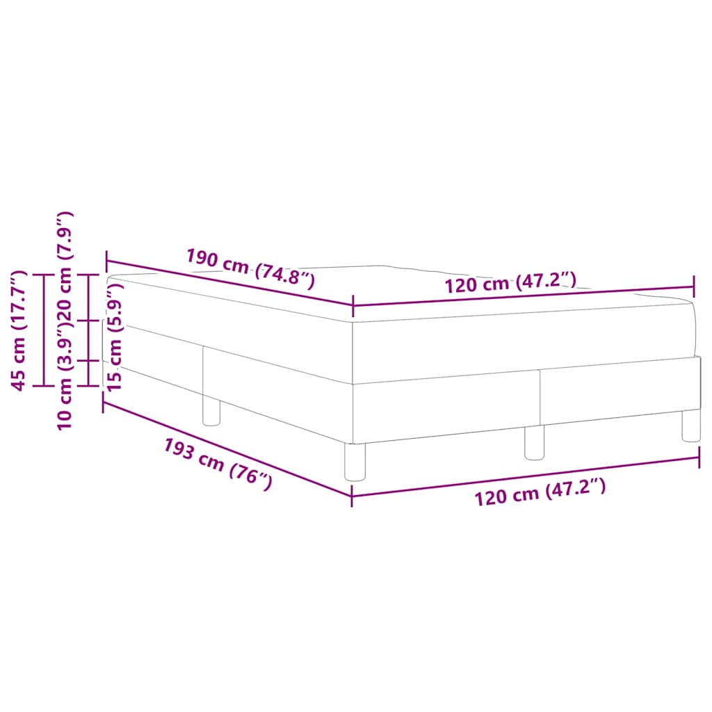 Boxspringbett mit Matratze Dunkelbraun 120 x 190 cm Stoff