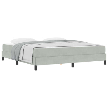 vidaXL Boxspringbett mit Matratze Hellgrau 180 x 210 cm Stoff