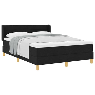 vidaXL Boxspringbett mit Matratze Schwarz 190 x 140 cm Polyester