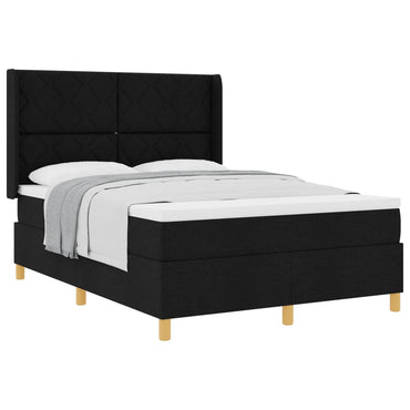vidaXL Boxspringbett mit Matratze Schwarz 160 x 200 cm Stoff
