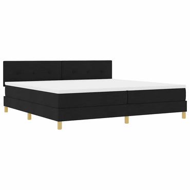 vidaXL LED Boxspringbett mit Matratze Schwarz 200 x 200 cm Stoff