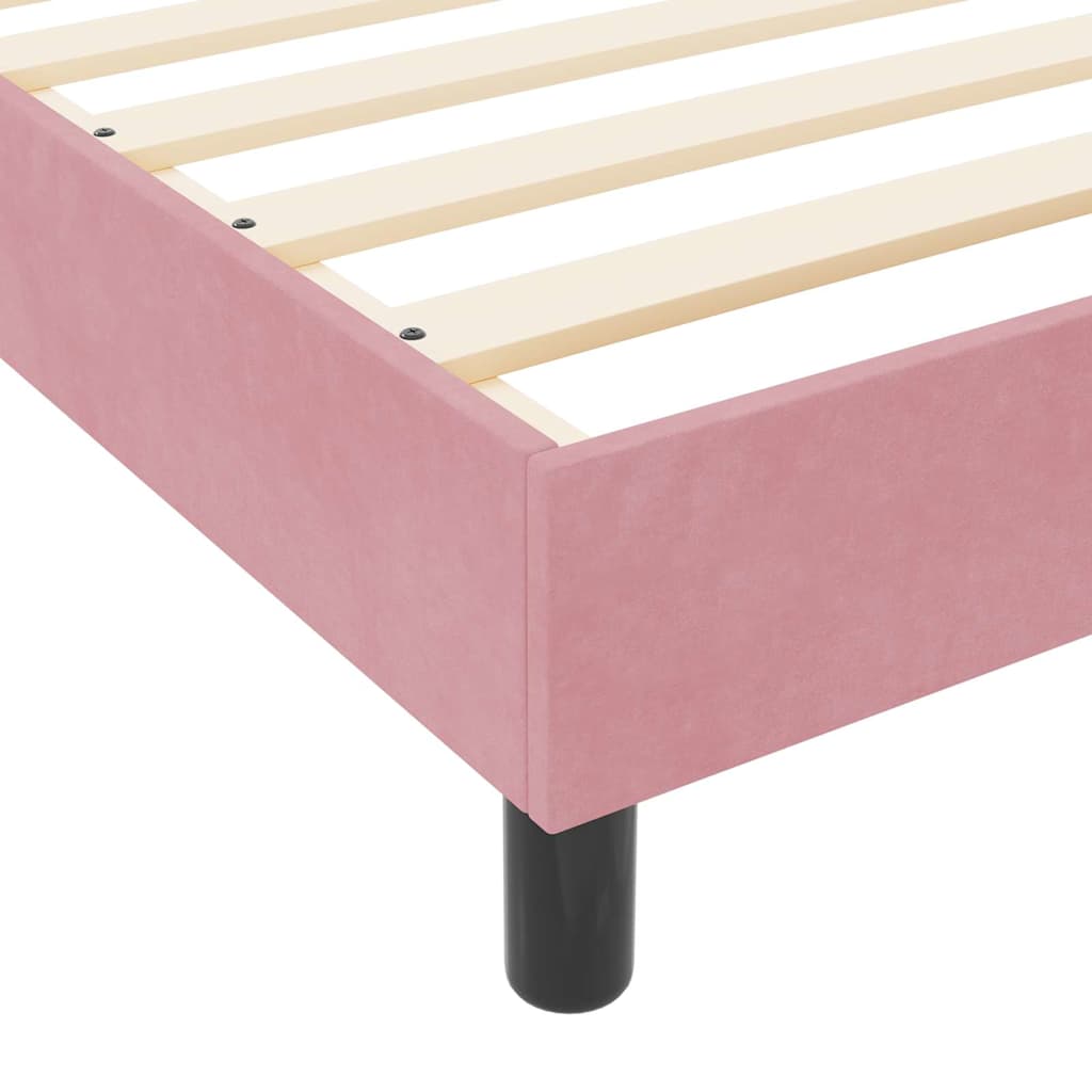 Boxspringbett mit Kopfteil Rosa 100 x 200 cm Samt