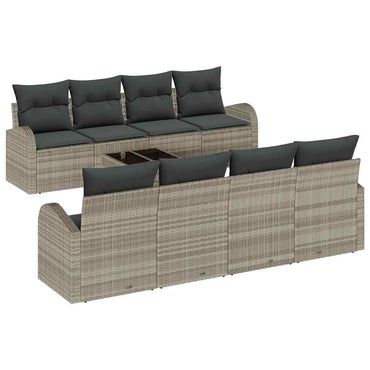 vidaXL Salon de jardin 9 pcs Gris clair et gris foncé Résine tressée