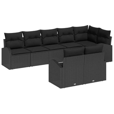 vidaXL Salon de jardin avec coussins 8 pcs Noir Résine tressée