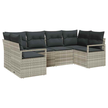 vidaXL Ensemble de canapés de jardin avec coussins 6 pcs Gris clair Poly-rotin