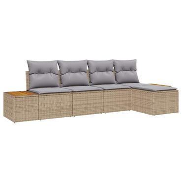 vidaXL Gartensofa-set mit Kissen 6 pcs Beige und Hellgrau Polyrattan