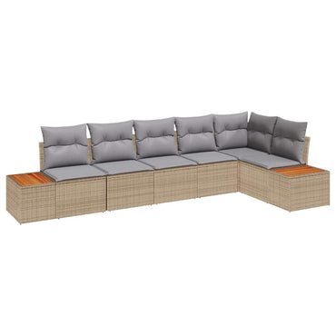 vidaXL Gartensofa-set mit Kissen 6 pcs Beige und Hellgrau Polyrattan