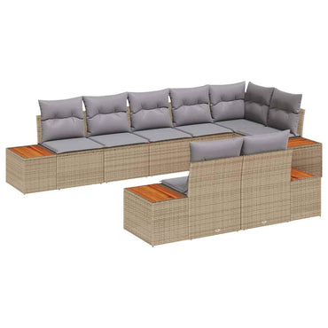 vidaXL Gartensofa-set mit Kissen 8 pcs Beige und Hellgrau Polyrattan