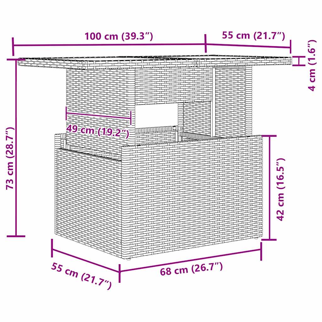 Garten-Sofa-Set mit Speicher 8 pcs Schwarz Poly Rattan
