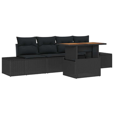 vidaXL Ensemble de canapés de jardin avec rangement 5 pcs Résine tressée noire
