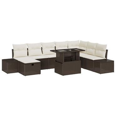 vidaXL Garten-Sofa-Set 11 pcs Braun Poly Rattan